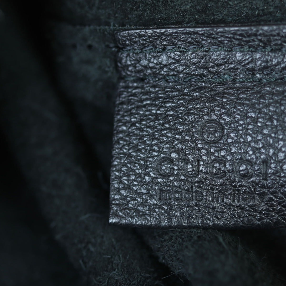 Gucci Logo Print Leather Pouch