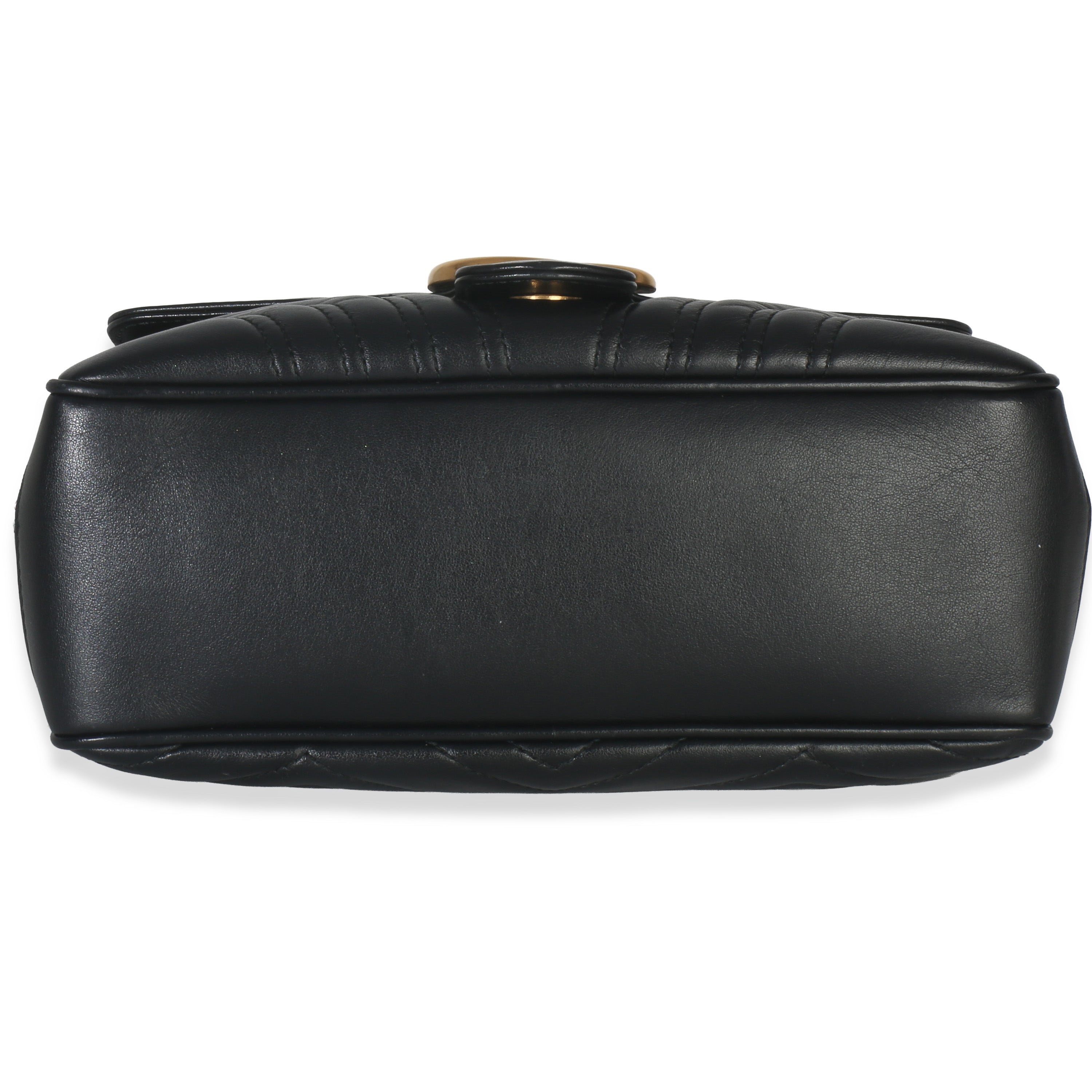 Black Calfskin Matelasse Sylvie Web Small GG Marmont Top Handle Bag